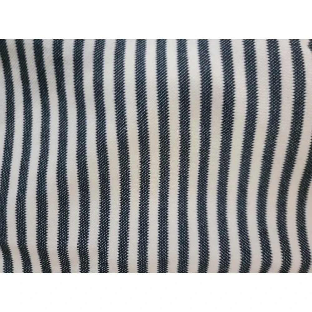 Talbots Women Navy Blue White Striped Pencil Skirt Size 14WP Petite Stretch Knit